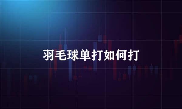 羽毛球单打如何打