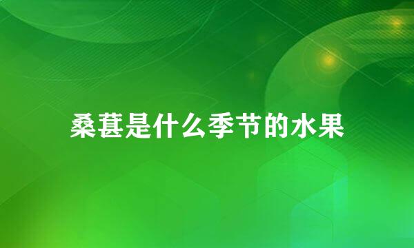 桑葚是什么季节的水果