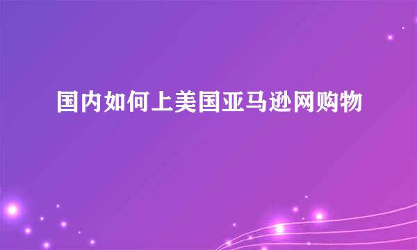 国内如何上美国亚马逊网购物