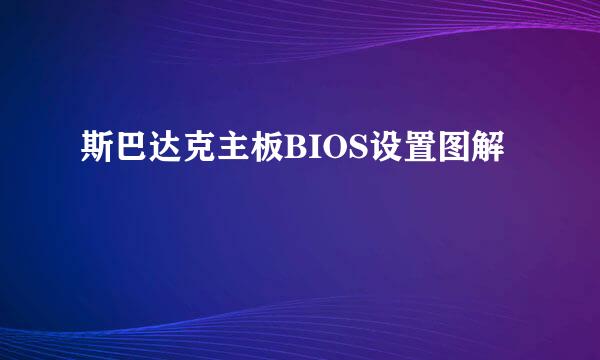 斯巴达克主板BIOS设置图解