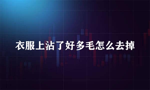 衣服上沾了好多毛怎么去掉