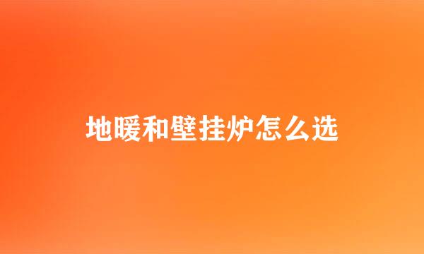 地暖和壁挂炉怎么选