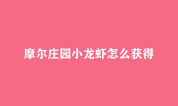 摩尔庄园小龙虾怎么获得