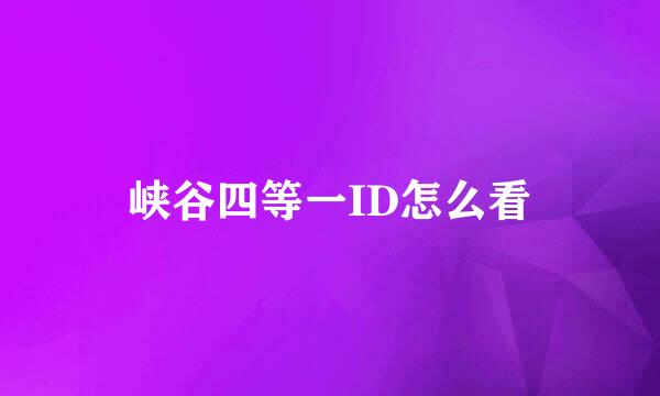峡谷四等一ID怎么看
