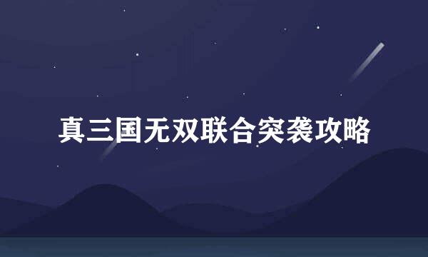 真三国无双联合突袭攻略