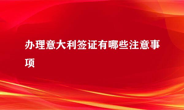 办理意大利签证有哪些注意事项