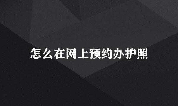 怎么在网上预约办护照
