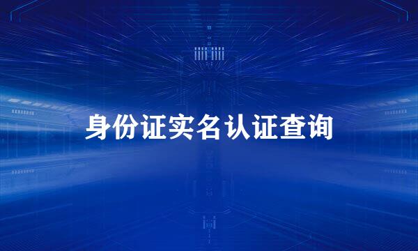 身份证实名认证查询