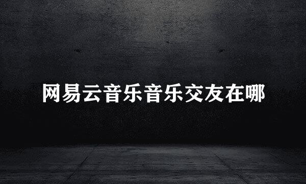 网易云音乐音乐交友在哪