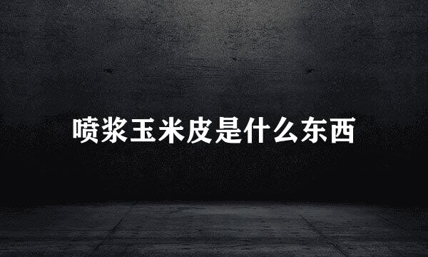 喷浆玉米皮是什么东西