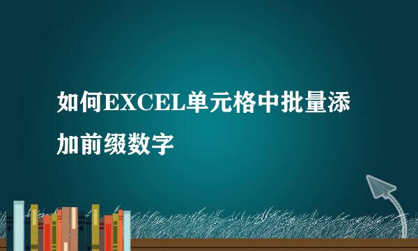 如何EXCEL单元格中批量添加前缀数字