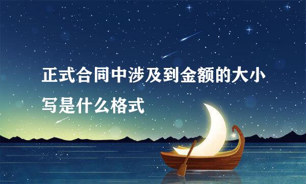 正式合同中涉及到金额的大小写是什么格式
