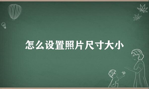 怎么设置照片尺寸大小
