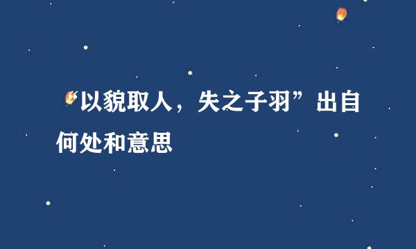 “以貌取人，失之子羽”出自何处和意思