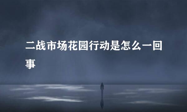 二战市场花园行动是怎么一回事