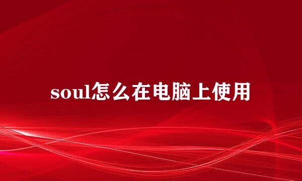 soul怎么在电脑上使用