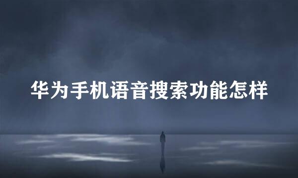 华为手机语音搜索功能怎样
