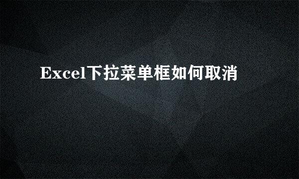 Excel下拉菜单框如何取消