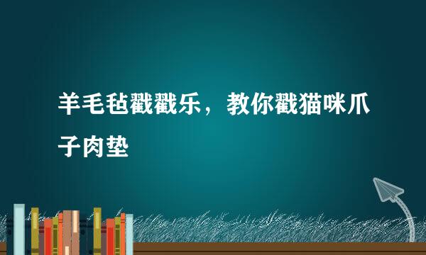 羊毛毡戳戳乐，教你戳猫咪爪子肉垫