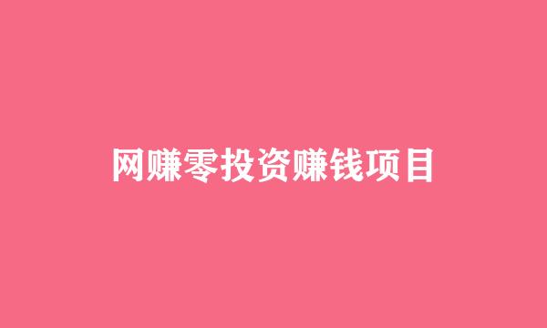 网赚零投资赚钱项目