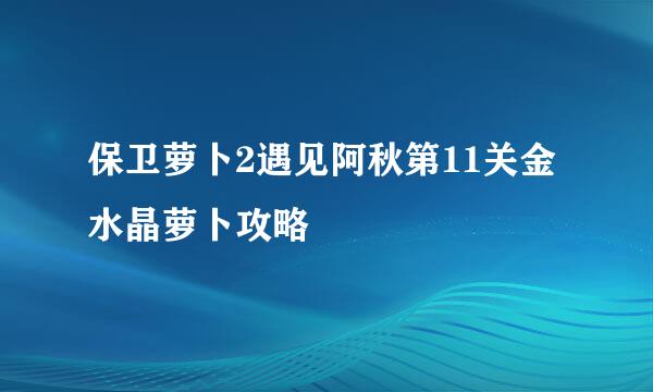 保卫萝卜2遇见阿秋第11关金水晶萝卜攻略