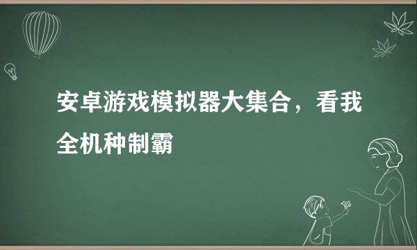 安卓游戏模拟器大集合，看我全机种制霸