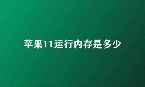 苹果11运行内存是多少