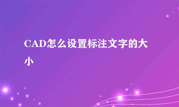 CAD怎么设置标注文字的大小