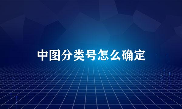 中图分类号怎么确定