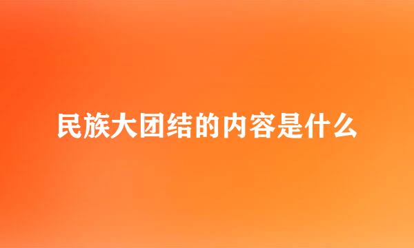 民族大团结的内容是什么