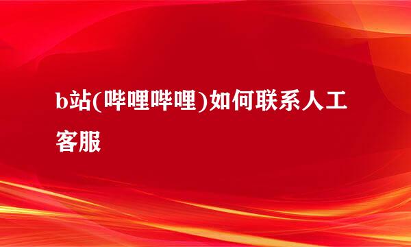 b站(哔哩哔哩)如何联系人工客服