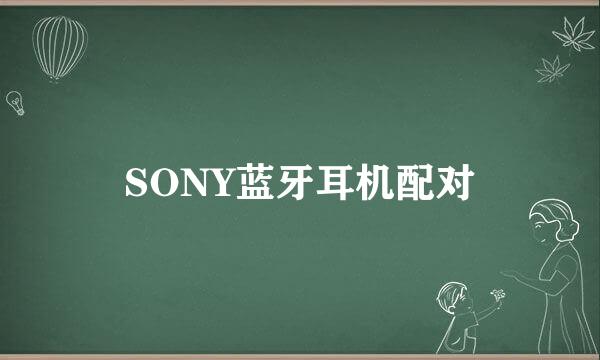 SONY蓝牙耳机配对