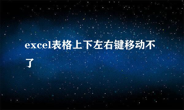 excel表格上下左右键移动不了