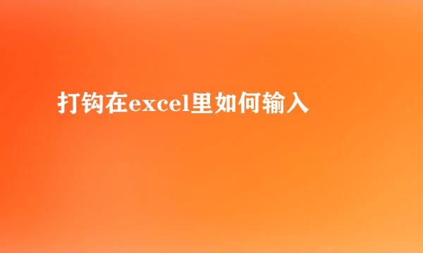 打钩在excel里如何输入