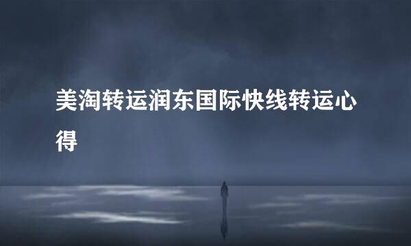 美淘转运润东国际快线转运心得