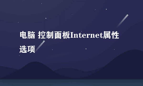 电脑 控制面板Internet属性选项