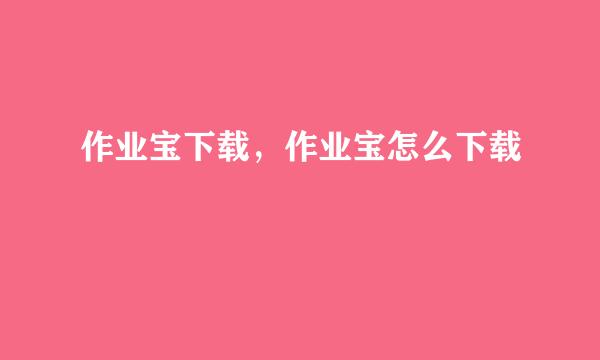 作业宝下载，作业宝怎么下载