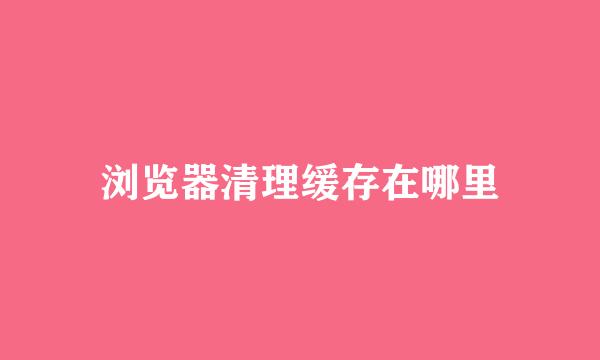 浏览器清理缓存在哪里