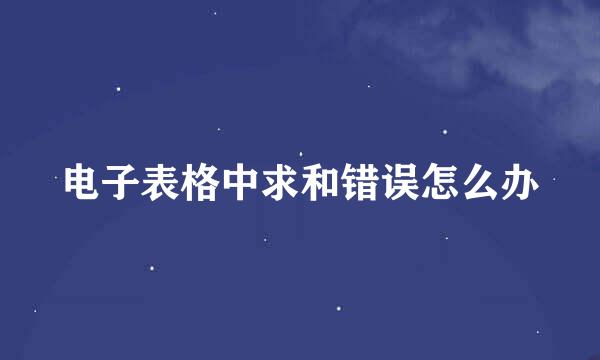 电子表格中求和错误怎么办