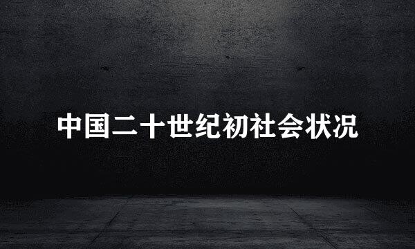中国二十世纪初社会状况