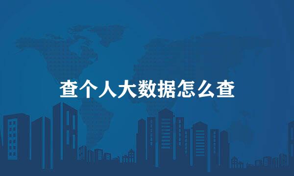 查个人大数据怎么查