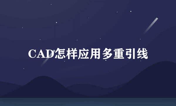 CAD怎样应用多重引线