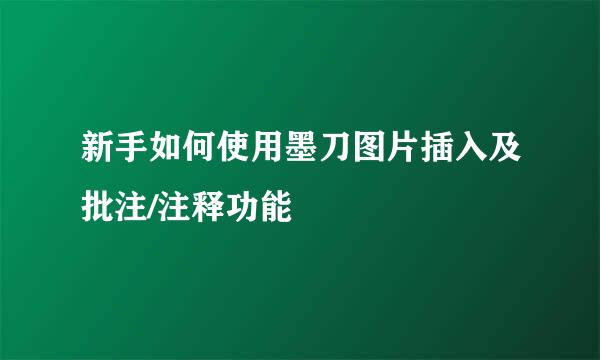 新手如何使用墨刀图片插入及批注/注释功能