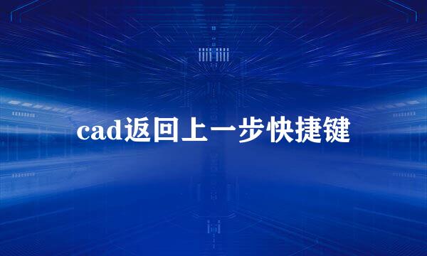 cad返回上一步快捷键