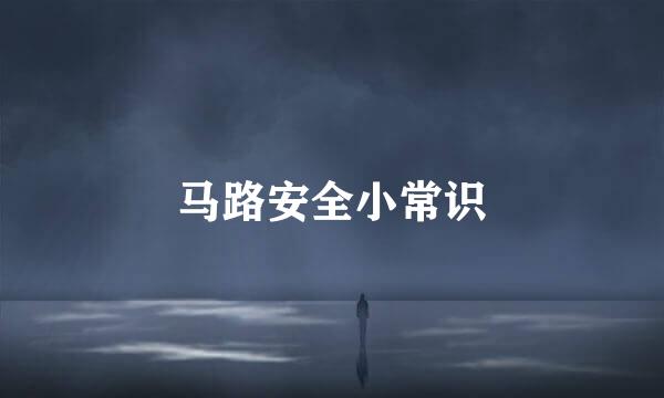 马路安全小常识