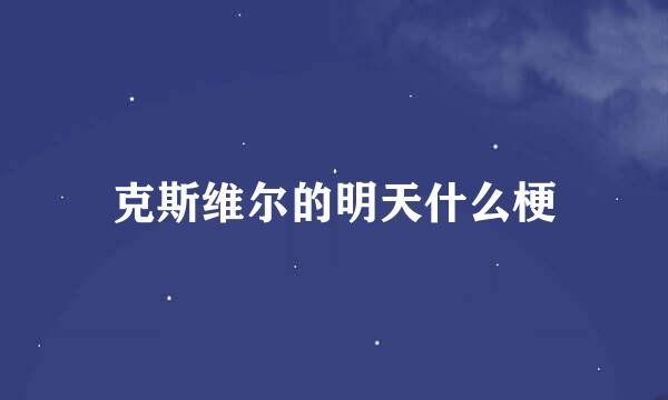 克斯维尔的明天什么梗