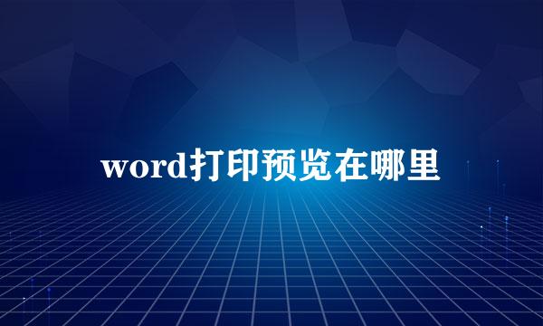 word打印预览在哪里