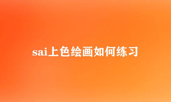 sai上色绘画如何练习