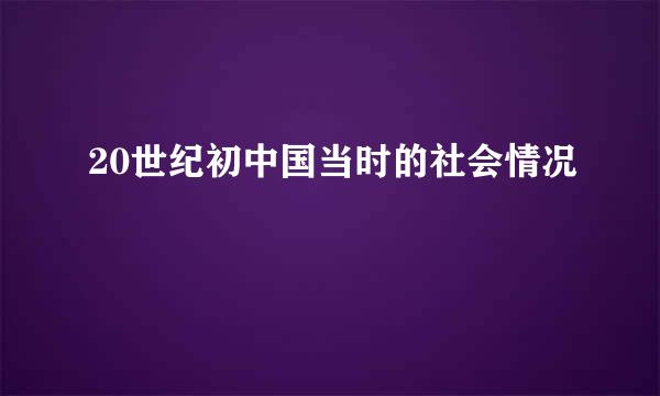 20世纪初中国当时的社会情况