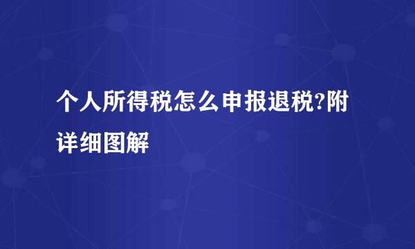个人所得税怎么申报退税?附详细图解